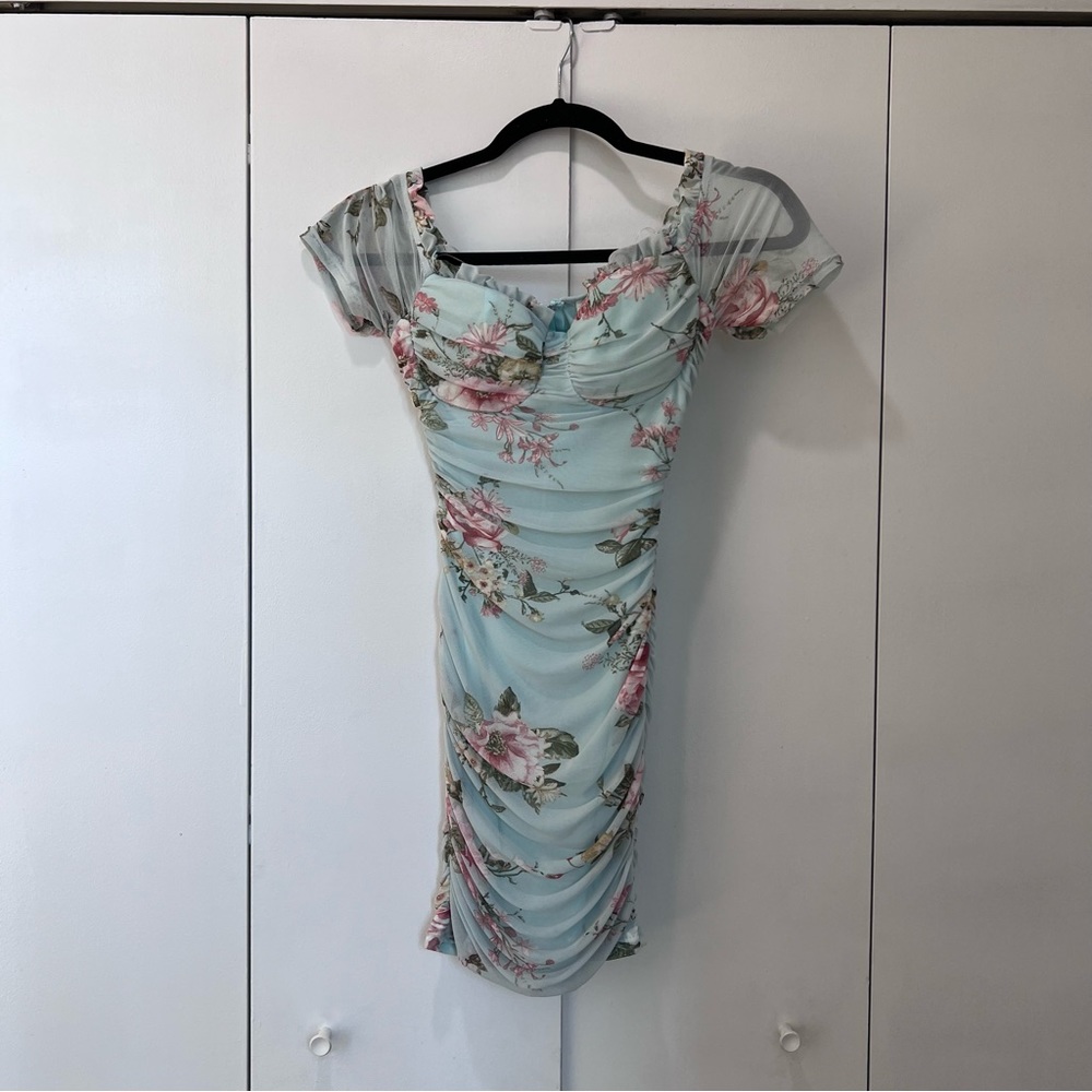 Mint Tea Green Floral Dress